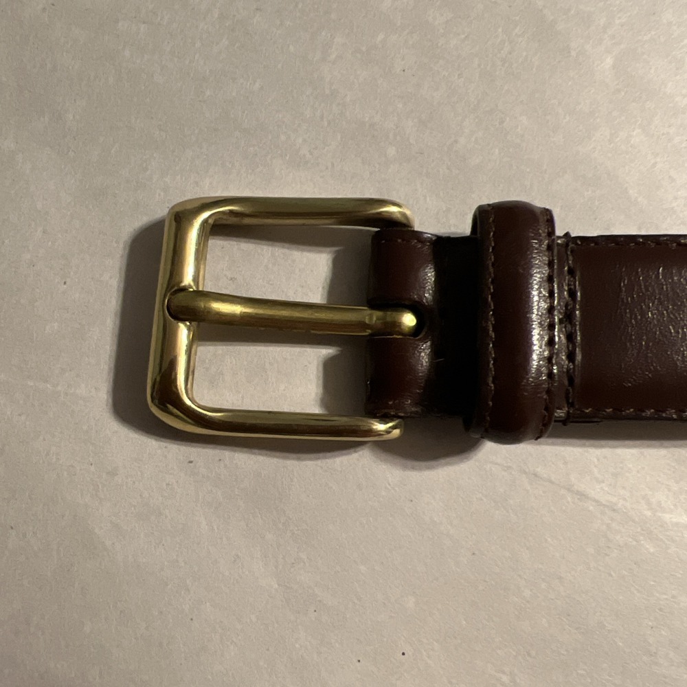COACH Men's‎ Brown Burnished Cowhide Belt 5950 Brass Buckle Size : 40/100 - Picture 2 of 7